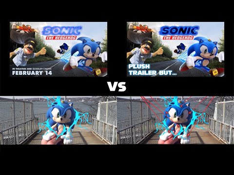 My Sonic Plush Movie Trailer vs Sonic Movie Trailer in Plush Form But...