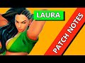 LAURA NOTAS DEL PARCHE DEFINITIVE UPDATE SFV | LAURA PATCH NOTES DEFINITIVE UPDATE STREET FIGHTER V