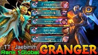 SAVAGE & MANIAC Granger Double MVP Gameplay - Top 1 Global Granger by TT : Jaebimm - Mobile Legends SAVAGE & MANIAC Granger Double MVP Gameplay - Top 1 Global Granger by TT : Jaebimm - Mobile Legends