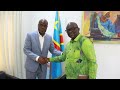 AARON MUKULA RECEIVED BY PRESIDENT MARTIN FAYULU FOR THE CAMP DE LA PATRIE AARON MUKULA RECEIVED BY PRESIDENT MARTIN FAYULU FOR THE CAMP DE LA PATRIE