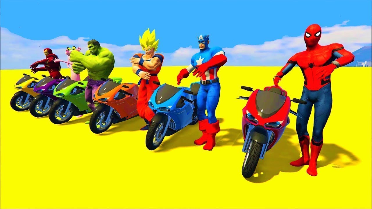 Motos Para Niños - carros para niños - Aprende Los Colores Y Salto De