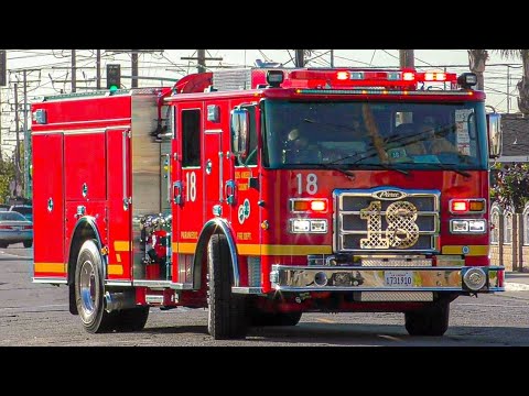 *NEW PIERCE* LACoFD Engine 18 Responding 