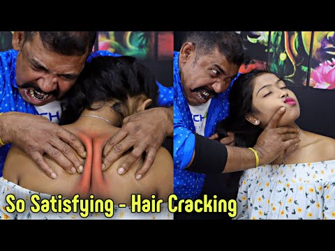 Crunchy Hair Cracking | Head & Back Body Massage | Finger, Elbow, Neck Cracking | ASMR | Asim Barber