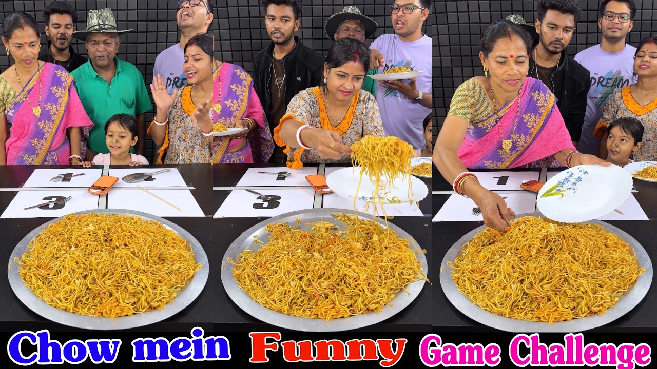 Chow mein Eat Funny Challenge Game With Family