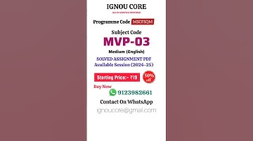 MVP 03 Solved Assignment PDF 2024-25 in English, MSCFSQM program MVP-03 Solved assignments