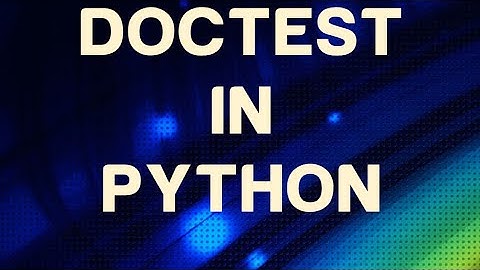 Doctest in Python