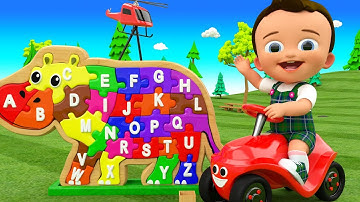 Phonics Song for Kids - Baby Fun Learning Alphabets for Kids with Hippopotamus 3D Wooden Puzzle Toy