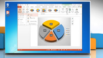 How to add titles to a pie chart in Microsoft® PowerPoint 2013 presentation