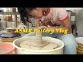 Asmr pottery studio vlog  throwing  glazing day