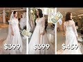 trying on wedding dresses under $1k!