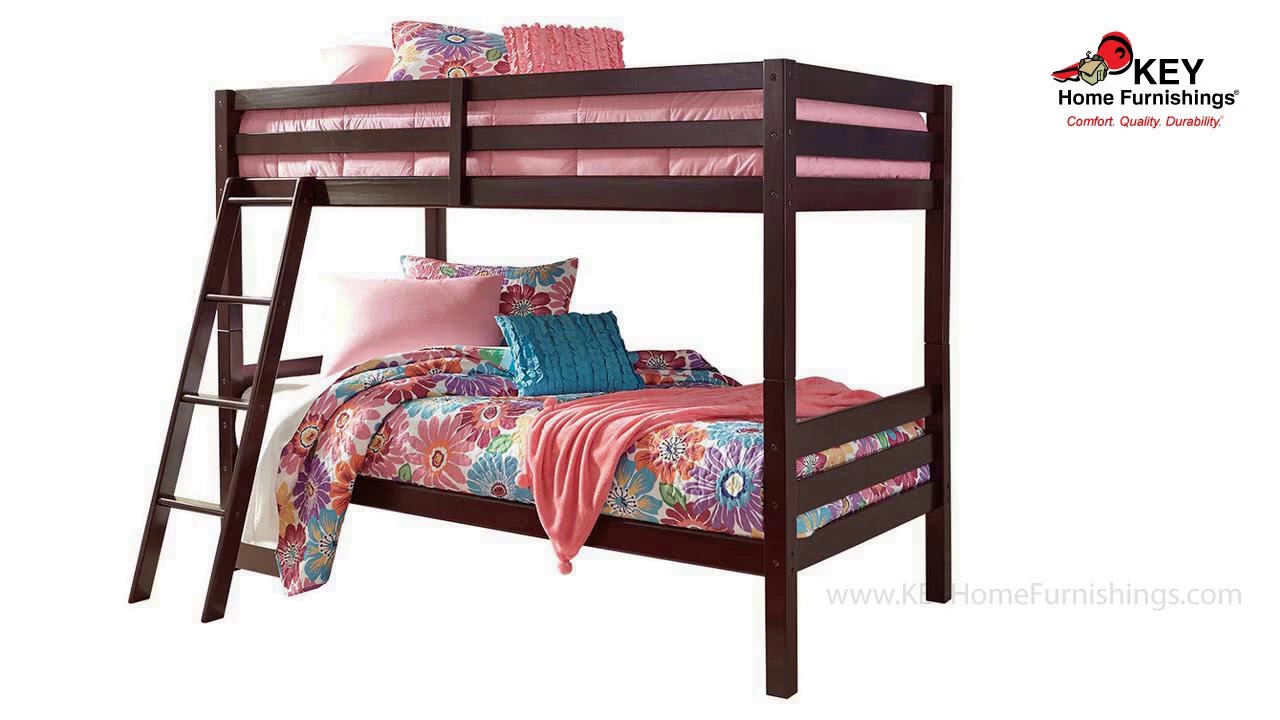 Ashley Halanton Twin Over Twin Bunk Bed With Ladder B328-59 | KEY Home