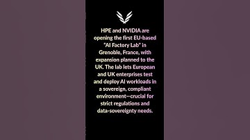 HPE & NVIDIA’s EU AI Factory Lab #HPE #NVIDIA #SovereignAI #TechNews #AICloud #Shorts