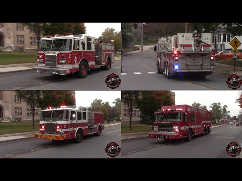 Numerous Providence Fire Apparatus responding to a stillbox at Roger Williams Hospital 10/25/21