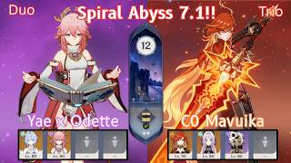 NEW 7.1 Spiral Abyss | Yae Miko x Odette & Mavuika Melt Trio | Genshin Impact