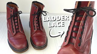 LADDER LACING DOC MARTENS TUTORIAL (How To Ladder Lace Boots)