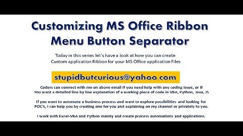 8. MS Office Ribbon Customization - Menu Button Separator with Fluent Ribbon