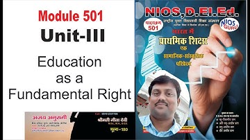 501 Unit - III Education as a Fundamental Right (Short answer and Long answer type Questions)