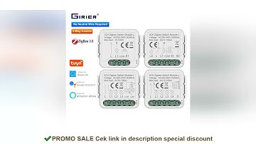 GIRIER Tuya ZigBee 3.0 Smart Switch Module No Neutral Wire Required Smart Home DIY Light Breaker Wor