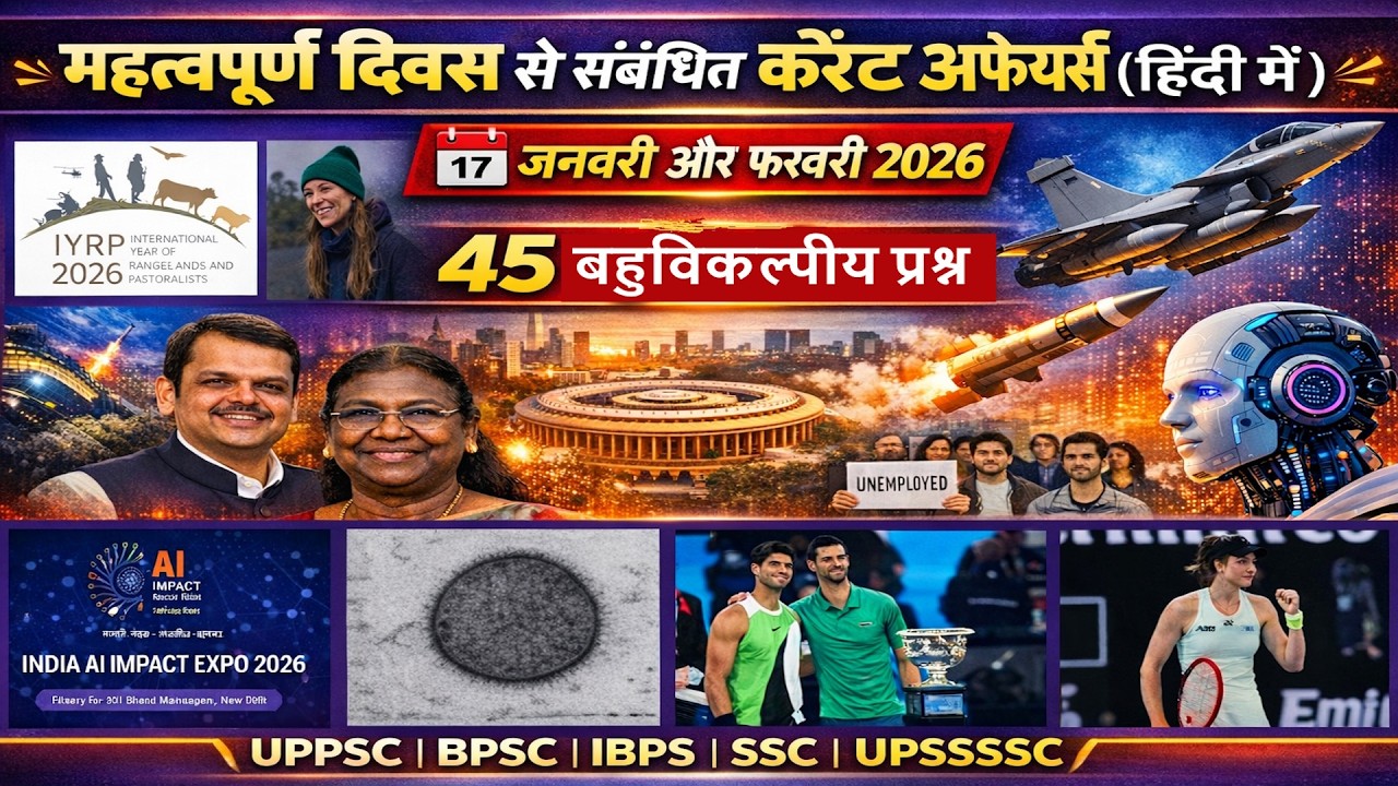 महत्वपूर्ण दिवस से संबंधित करेंट अफेयर्स (हिंदी में) जनवरी और फरवरी 2026