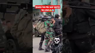 DETIK-DETIK SNIPER TNI LEWAT DI DEPAN PAK POL😱 #short #kopassus #tniindonesia #tni #shorts #sniper screenshot 2
