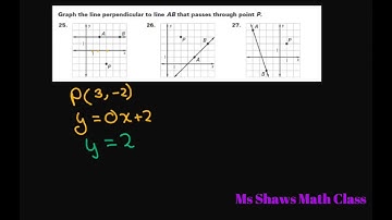 Graph the line Perpendicular to Line AB and passes through point P