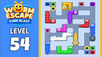 Worm Escape Cube Blast level 54 solution