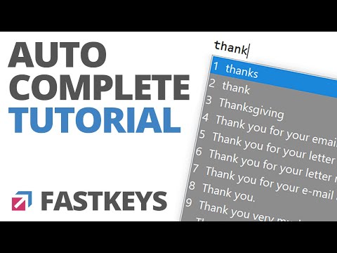 Auto Complete - Typing Faster with FastKeys Automation Software
