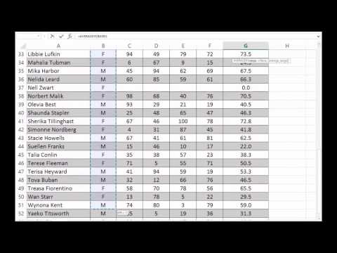 Excel: Using AVERAGEIF