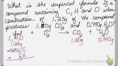 combustion analysis with C, H and O