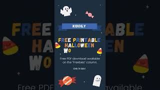 Free printable Kiddily Halloween worksheets for kids! #shorts