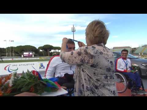 Men's 100 m T53 | Victory Ceremony | 2016 IPC Athletics European Championships Grossetoo