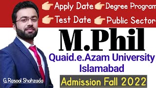 m.phil admission quaid.e.azam university islamabad