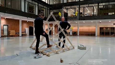 Asymptotic timber gridshell 2021 prototype: Adding diagonal bracing