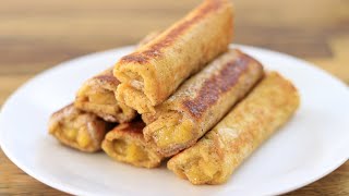 Banana Bread Toast Recipe | Banana French Toast Roll-Ups