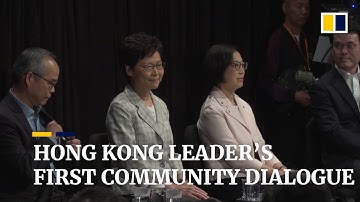 Hong Kong leader’s first community dialogue