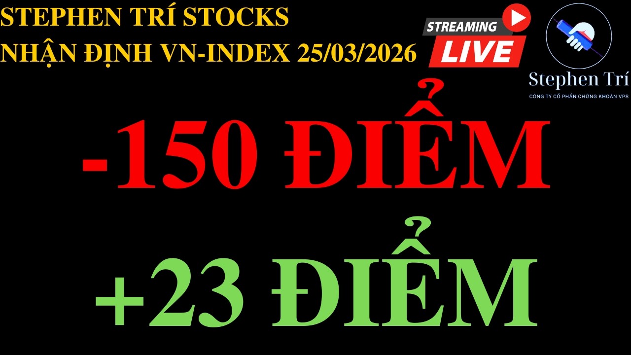 🔴VN-INDEX 25/03/2026: Thị trường hồi phục 23đ sau khi giảm 150đ - Thời điểm tham gia lại?