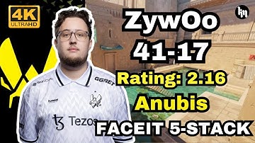 ZywOo (41-17) FACEIT 5-Stack (Anubis) | Feb 11, 2025 | CS2 POV/demo