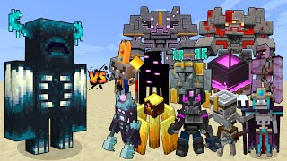 Warden vs Minecraft Dungeons Mobs & Bosses - Minecraft Bedrock Edition Mob Battle
