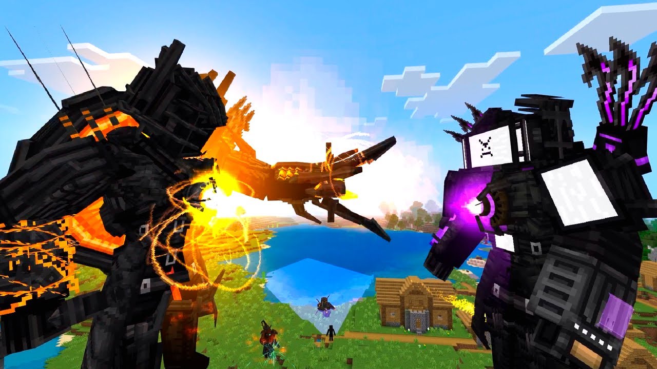 WATCHMAN OF DOOM vs TITAN TV MAN na BATALHA DE MOBS do Minecraft