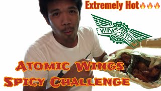 Atomic Wings Spicy Challenge🔥🔥 ATOMIC HOT WINGS // EXTREMELY HOT // FROM WING STOP