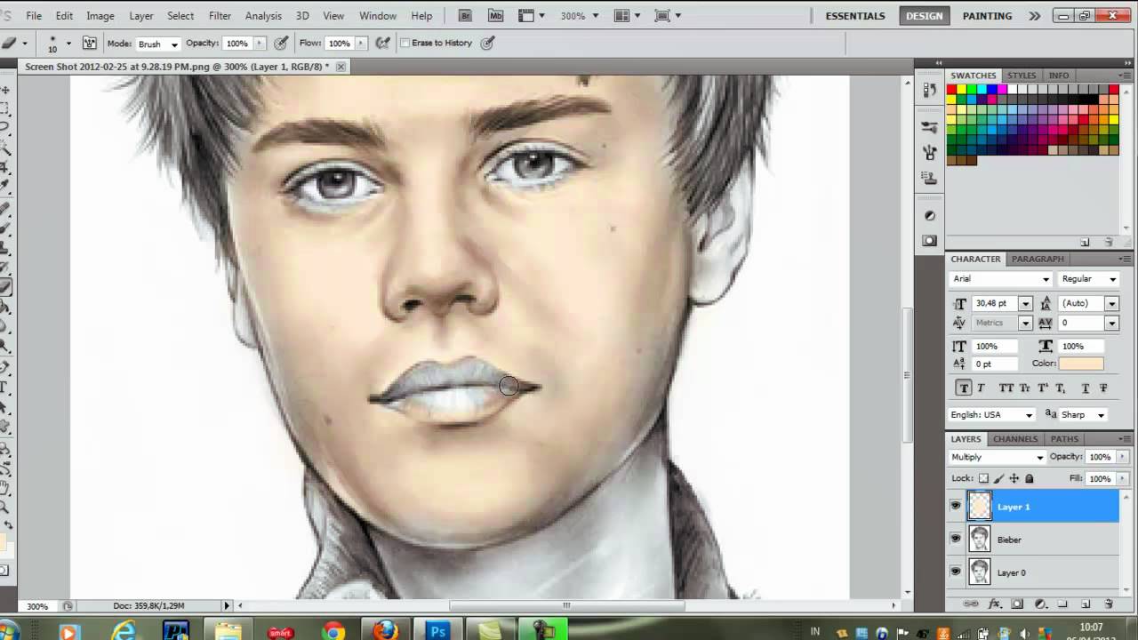 Photoshop CS5 - Color Drawing - Tutorial - YouTube