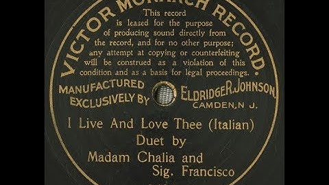 Rosalia Chalia & Emilio de Gogorza "I Live And Love Thee (Io Vivo e t