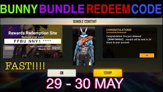 Free Fire Redeem Code Today for 27 May | Bunny Bundle Redeem code free fire | FF redeem code today