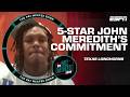 5️⃣⭐️ Corner John Meredith commits to the TEXAS LONGHORNS 🤘 | The Pat McAfee Show