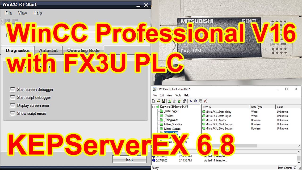 Connect WinCC Professional V16 with FX3U PLC via OPC KEPServerEX - P8 ...