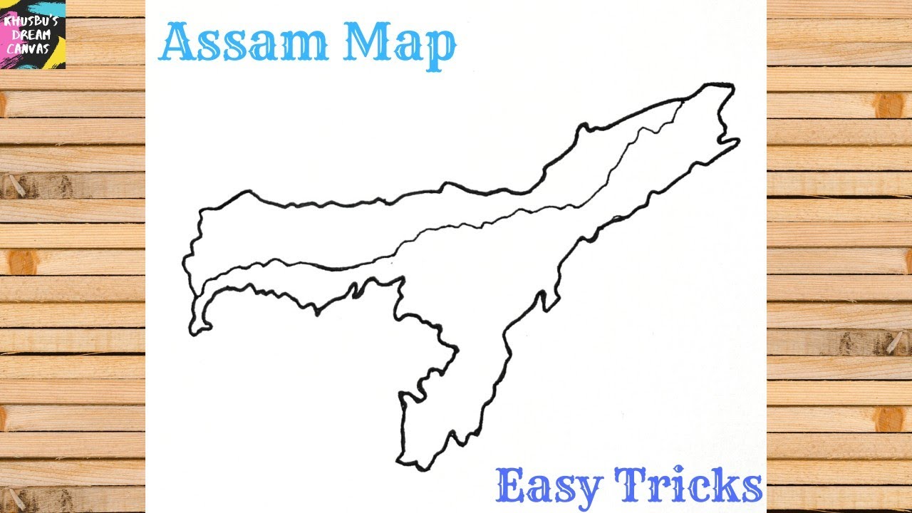 Assam Map Drawing | Easy Step-by-Step for Beginners