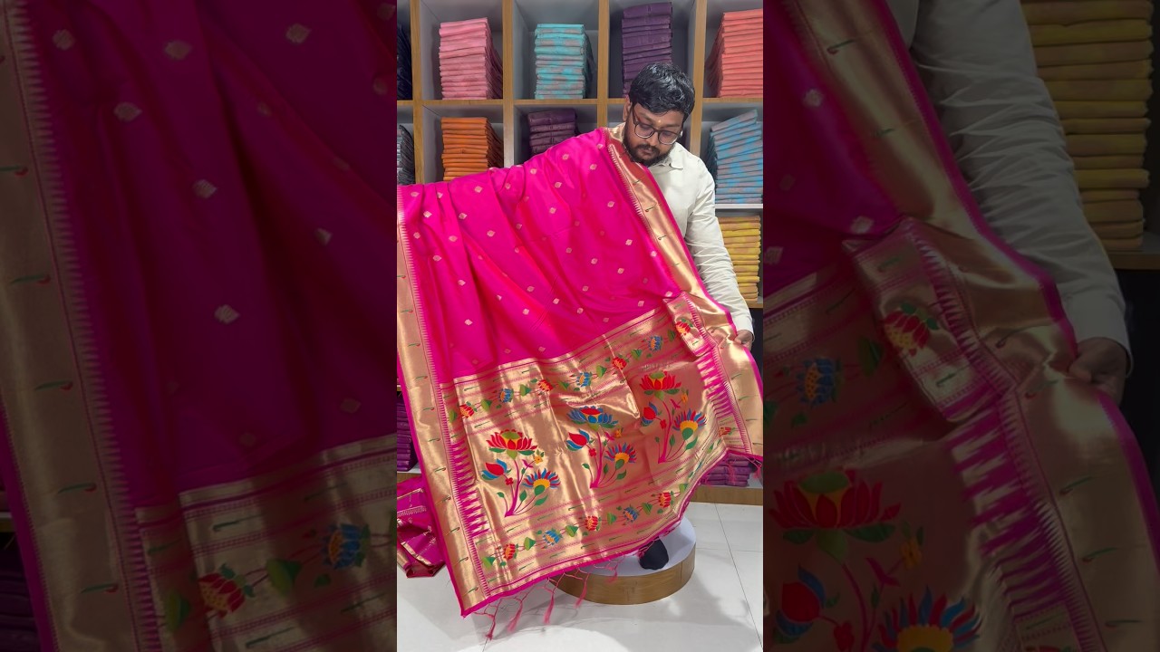 Floral Meena Zari Pallu Paithani Silk Saree