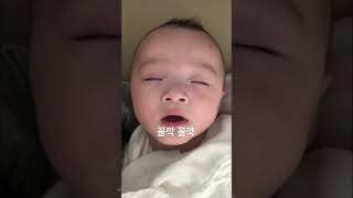 3개월 아기가 우유먹는 꿈꿀때