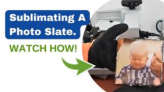 How to use a flat heat press and sublimation process to transfer a photo onto rock photo slate