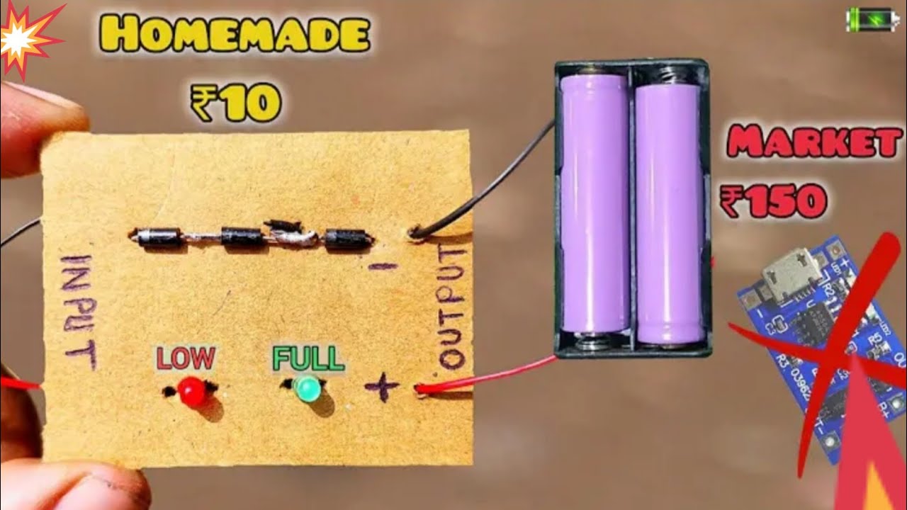 How To Making Simple 3.7v Battery Charging circuit --- Using 1N4007 ...